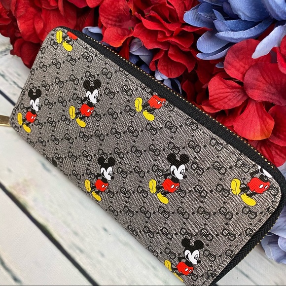Gray Mickey Mouse Clutch Wallet Checkbook - Picture 2 of 10
